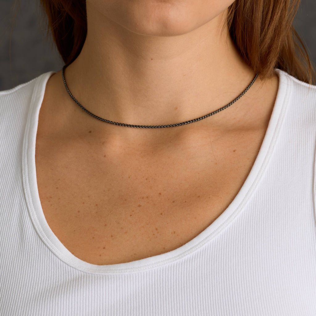 Palm Chain Necklace in Black - 2mm