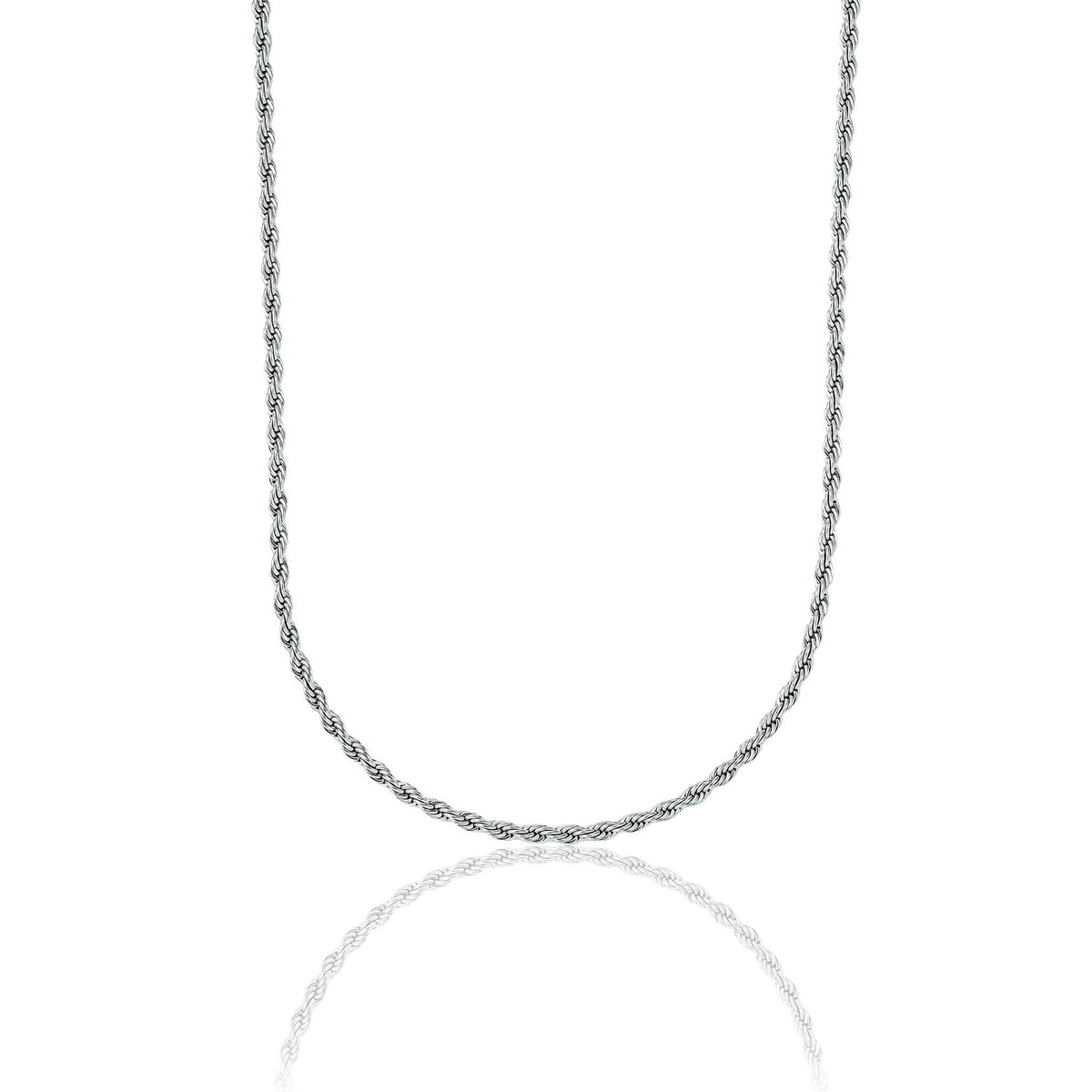 Rope Necklace in Sterling Silver - 2mm