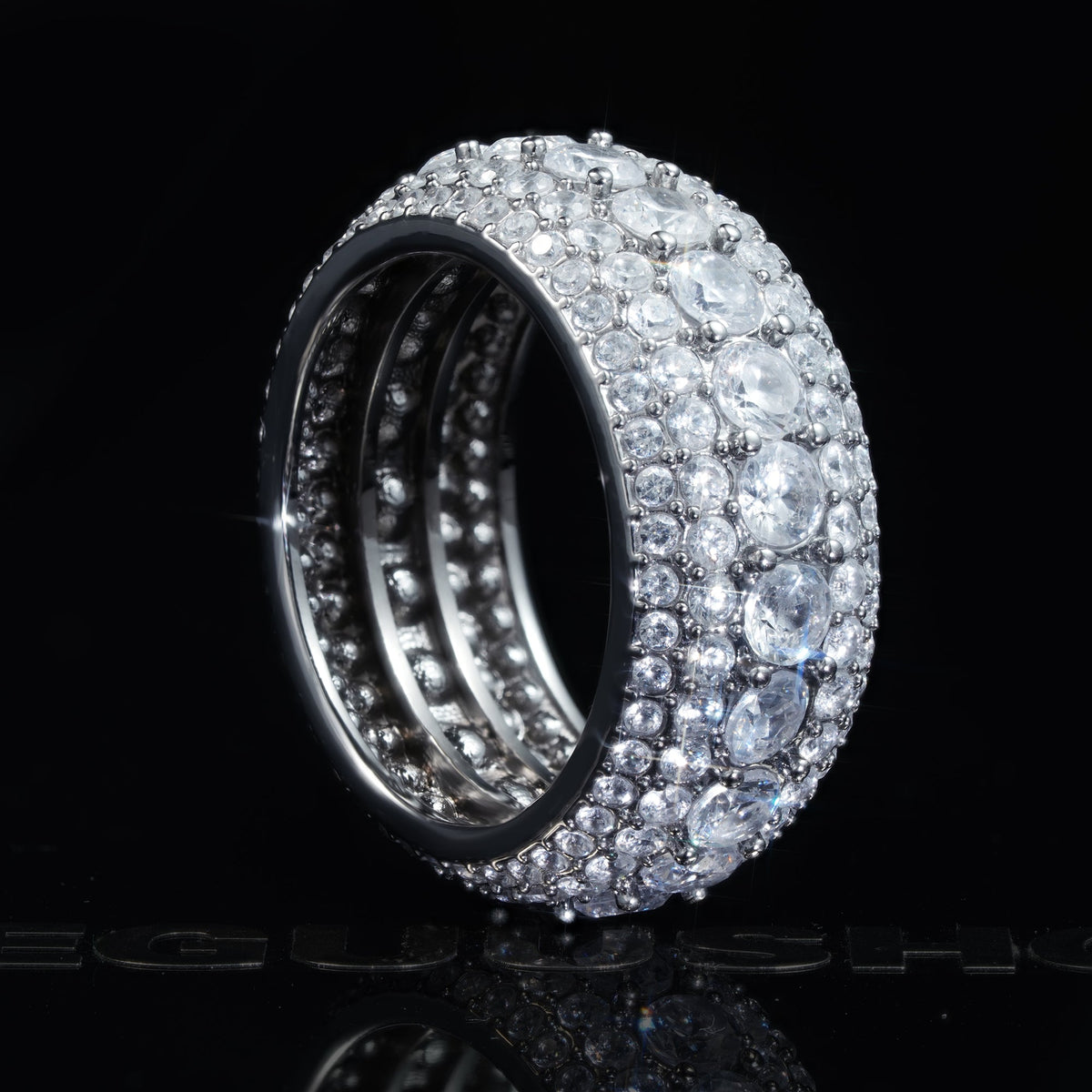 UPDATED 2019 Micro-inlay CZ  Five Rows Ring