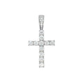 Moissanite Diamond Cross Pendant in Sterling Silver