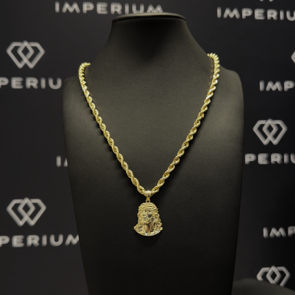 Solid Gold Jesus Pendant