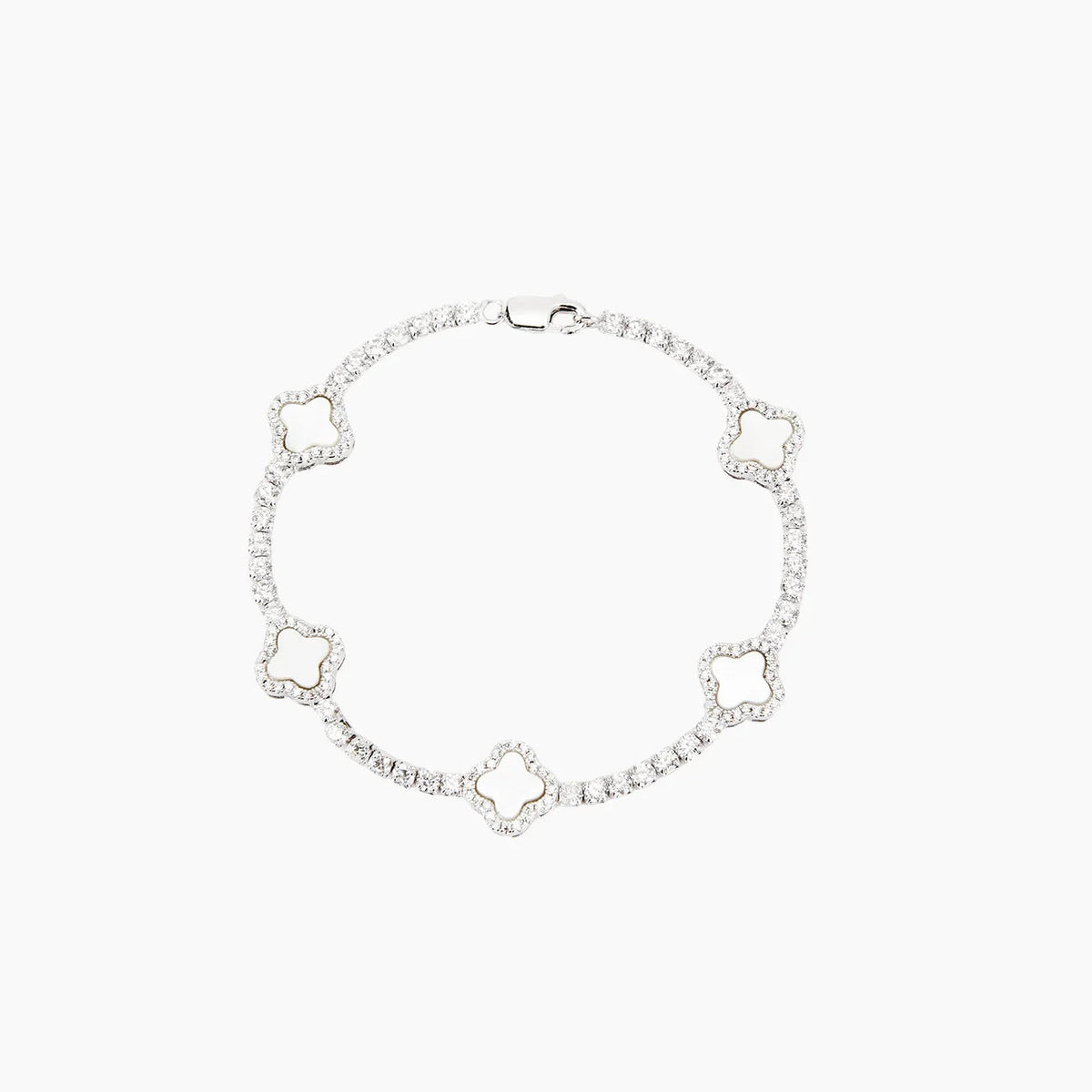 Iced Clover Tennis Bracelet
