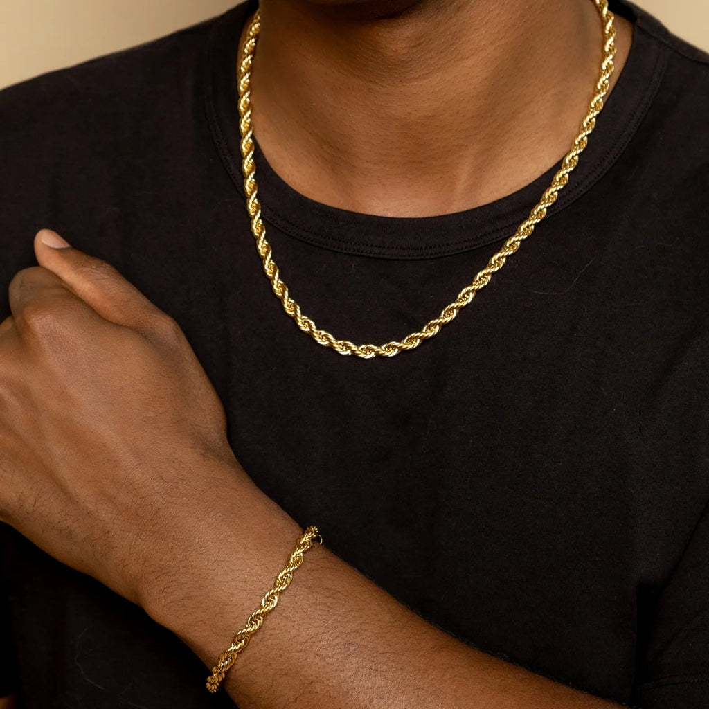 Mens Rope Chain Bracelet - 4mm