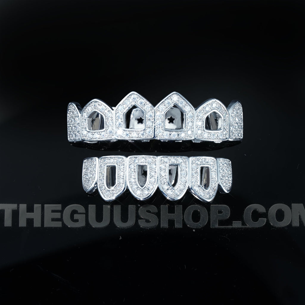 Hip Hop  Hollow CZ Grillz Bar Iced Edition