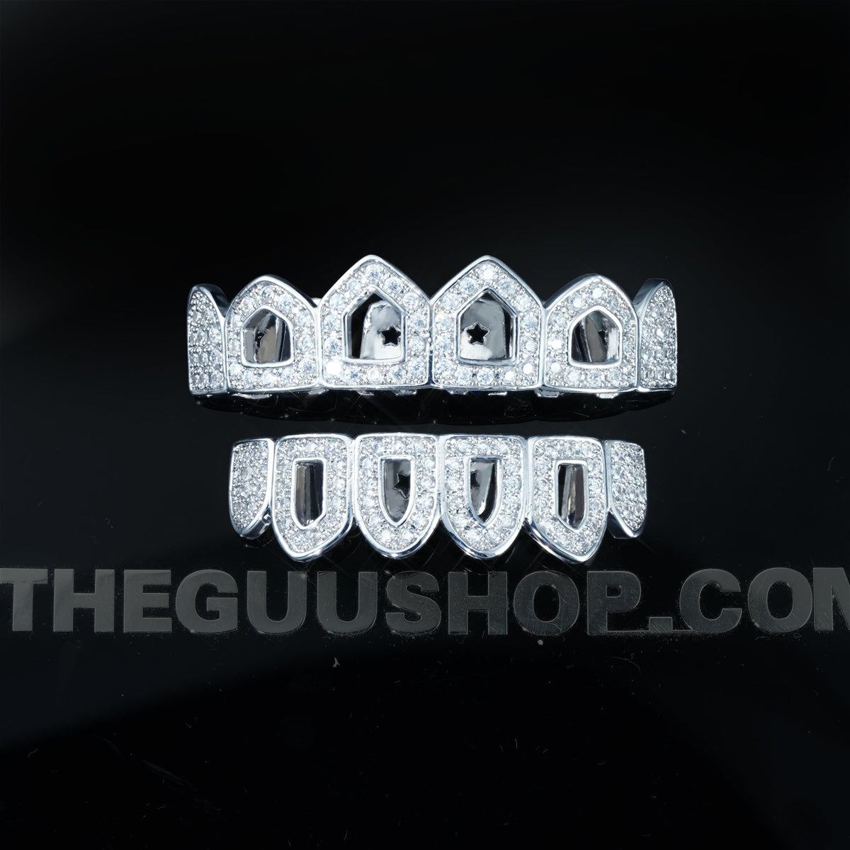 Hip Hop  Hollow CZ Grillz Bar Iced Edition