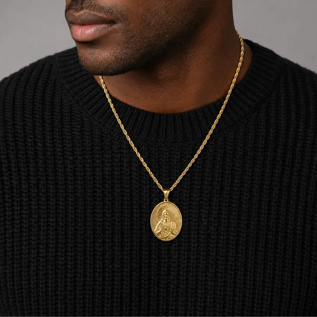 Jesus Sacred Heart Pendant (Gold)