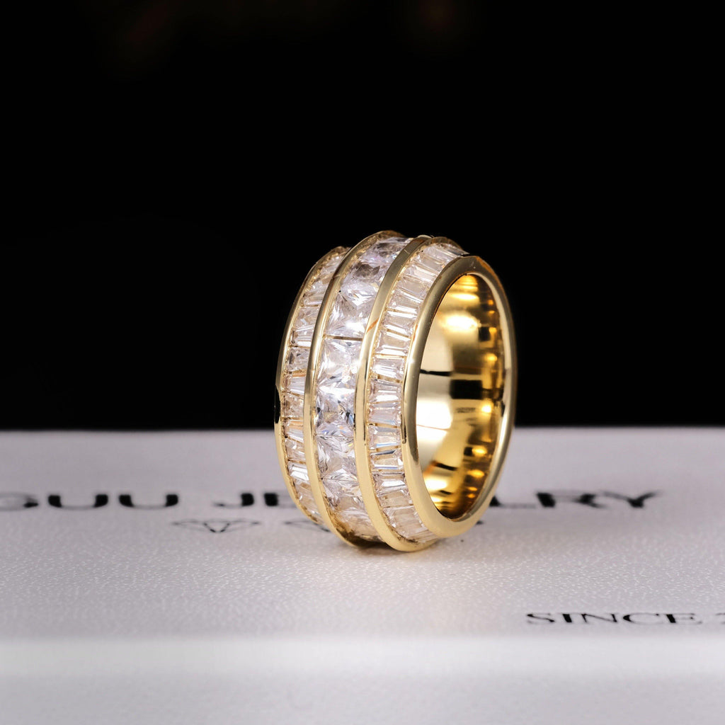 3 Layer Baguette Band Ring