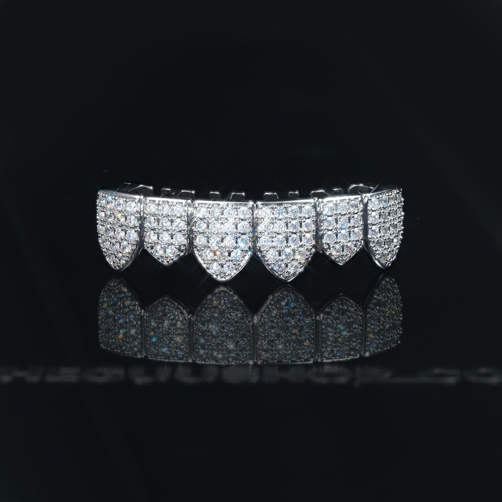 CZ Grillz Bar Iced Edition In Yellow Gold-Plated