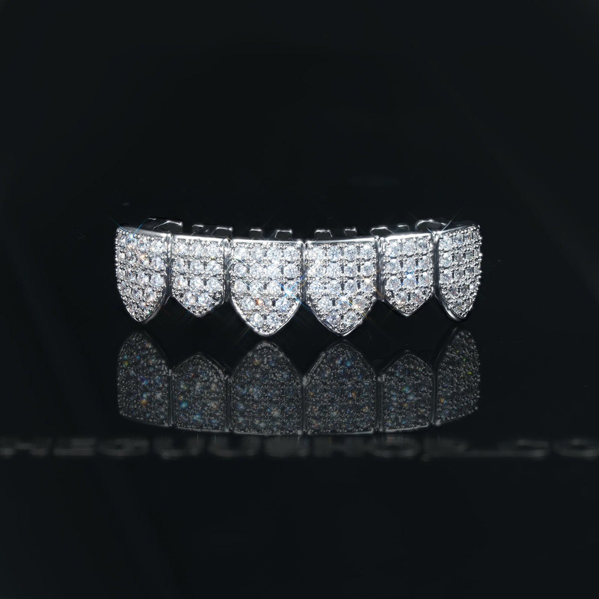 CZ Grillz Bar Iced Edition In Yellow Gold-Plated