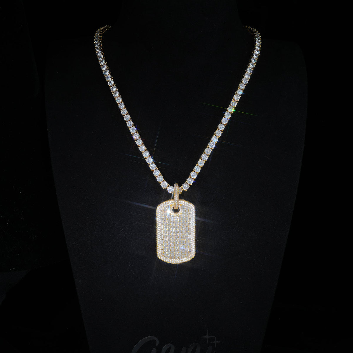 ICED DOG TAG PENDANT