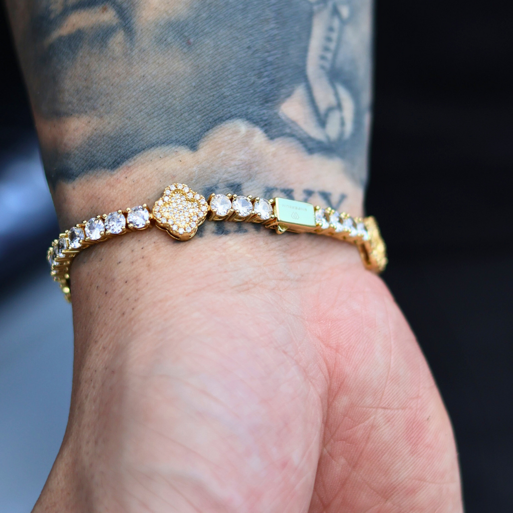 Clover Tennis Bracelet (Gold) - 4mm