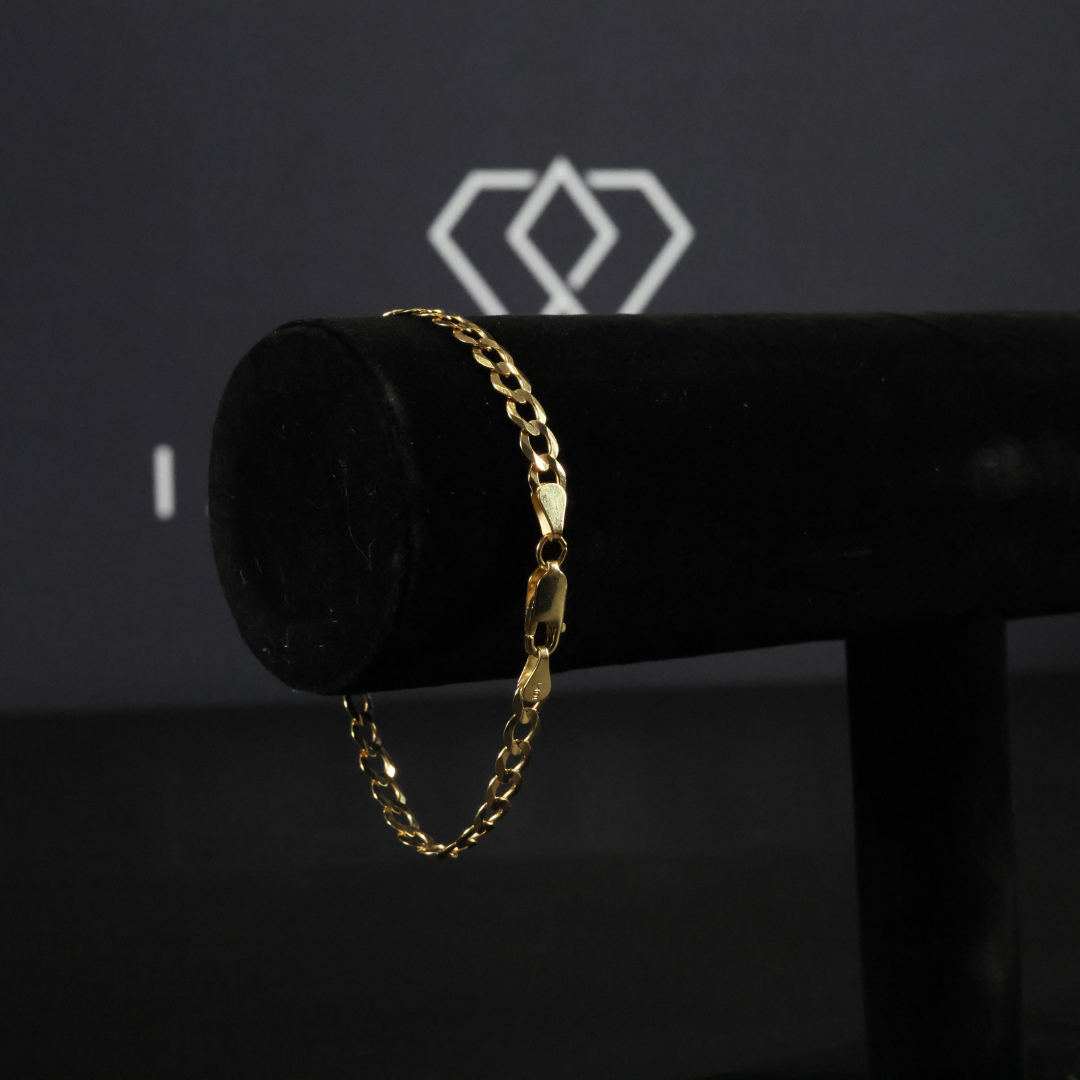Solid Gold Italian Curb Link Bracelet - 6mm