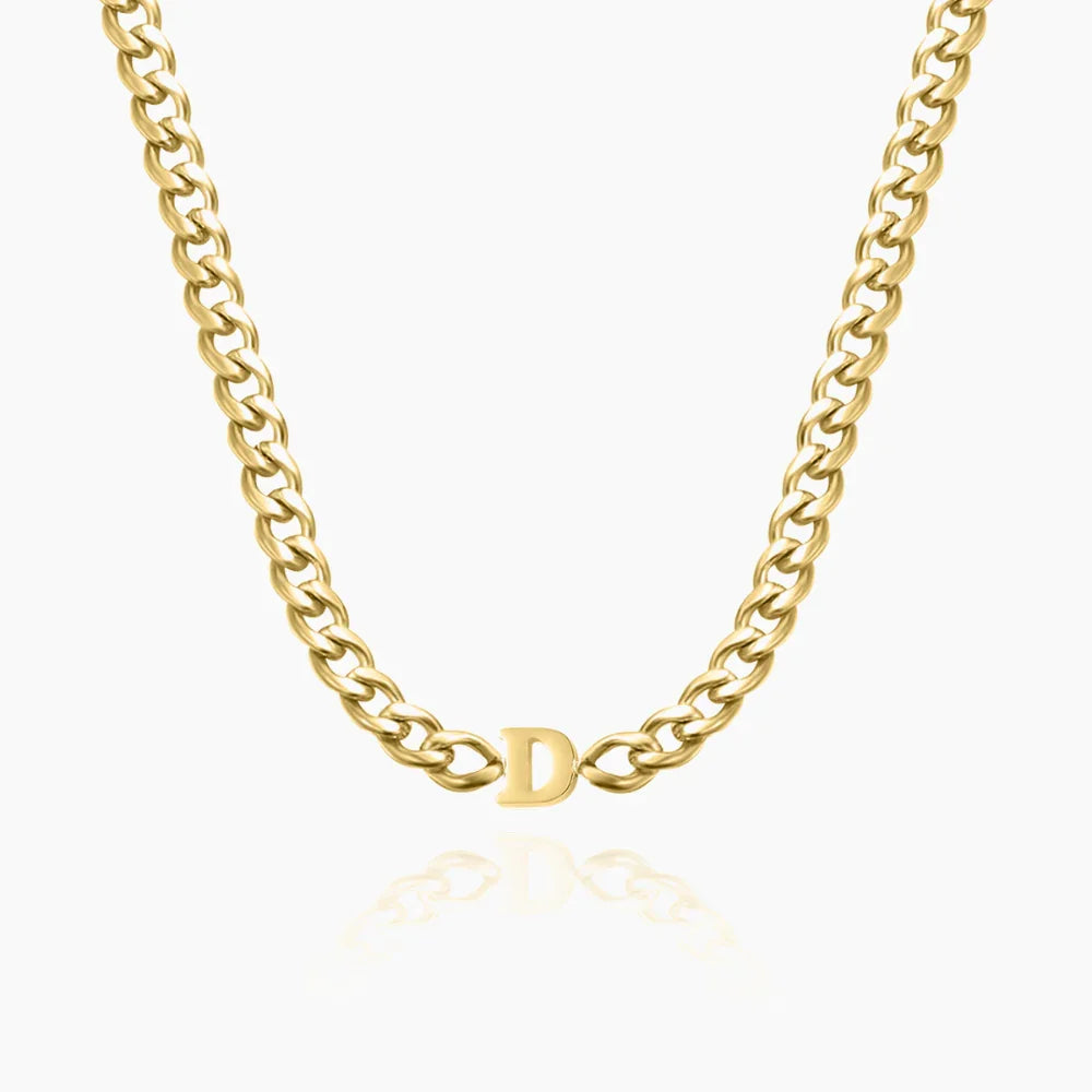 Letter Choker w/ XL Cuban Chain