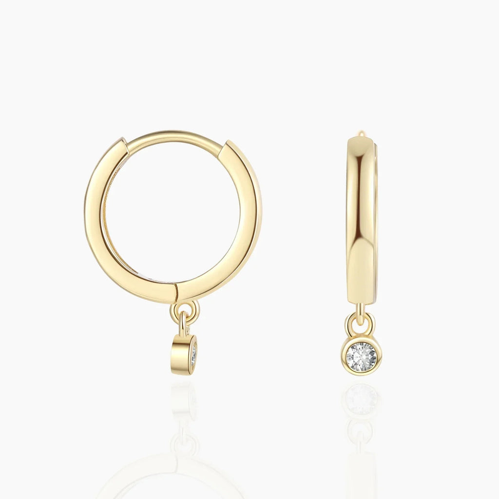 Moissanite Drop Huggie Earrings