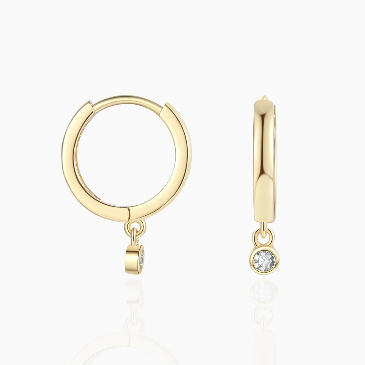 Moissanite Drop Huggie Earrings
