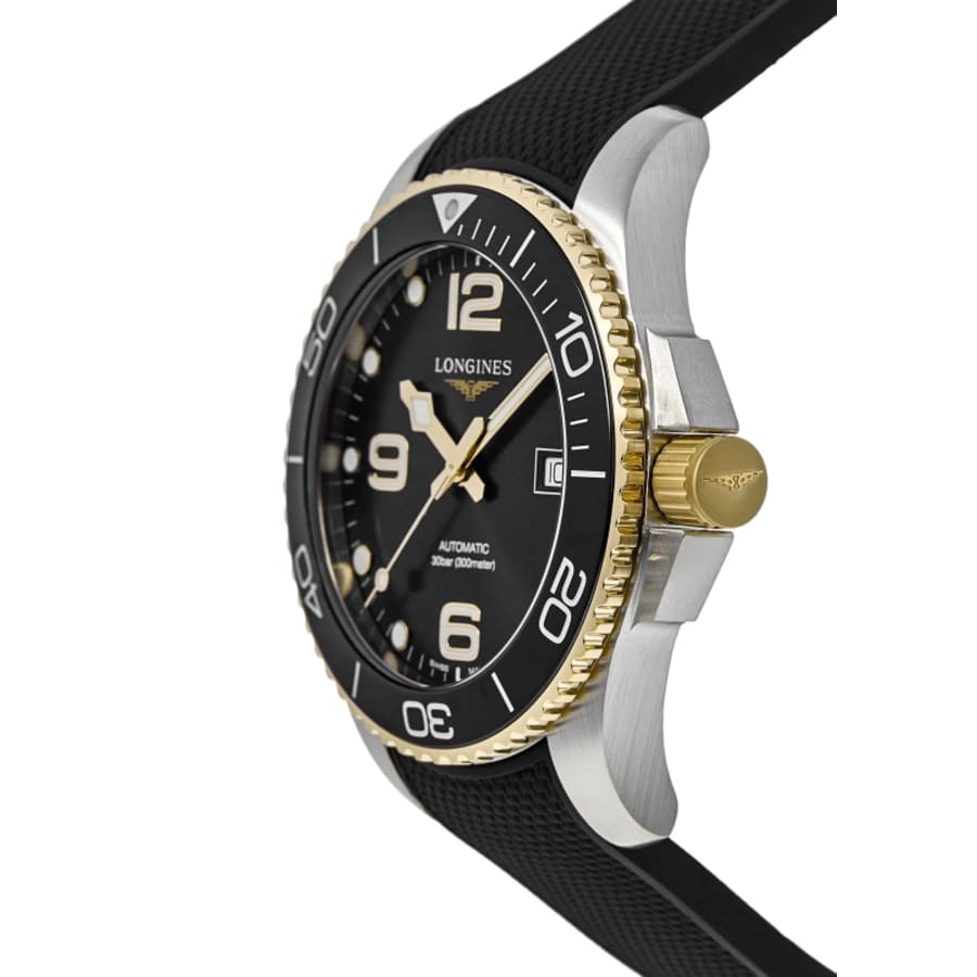 Longines HydroConquest Automatic Black Dial Rubber Strap Men's Watch L3.781.3.56.9