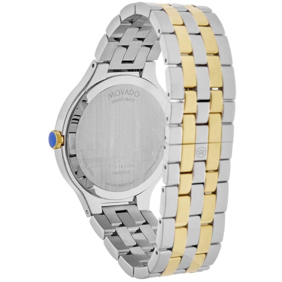 Movado Veturi Black Dial Two-Tone Yellow Gold PVD Stainless Steel Men's Watch 0608042