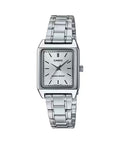Casio Women’s Silver Dial Stainless Steel Rectangular Watch - LTP-V007D-7EUDF