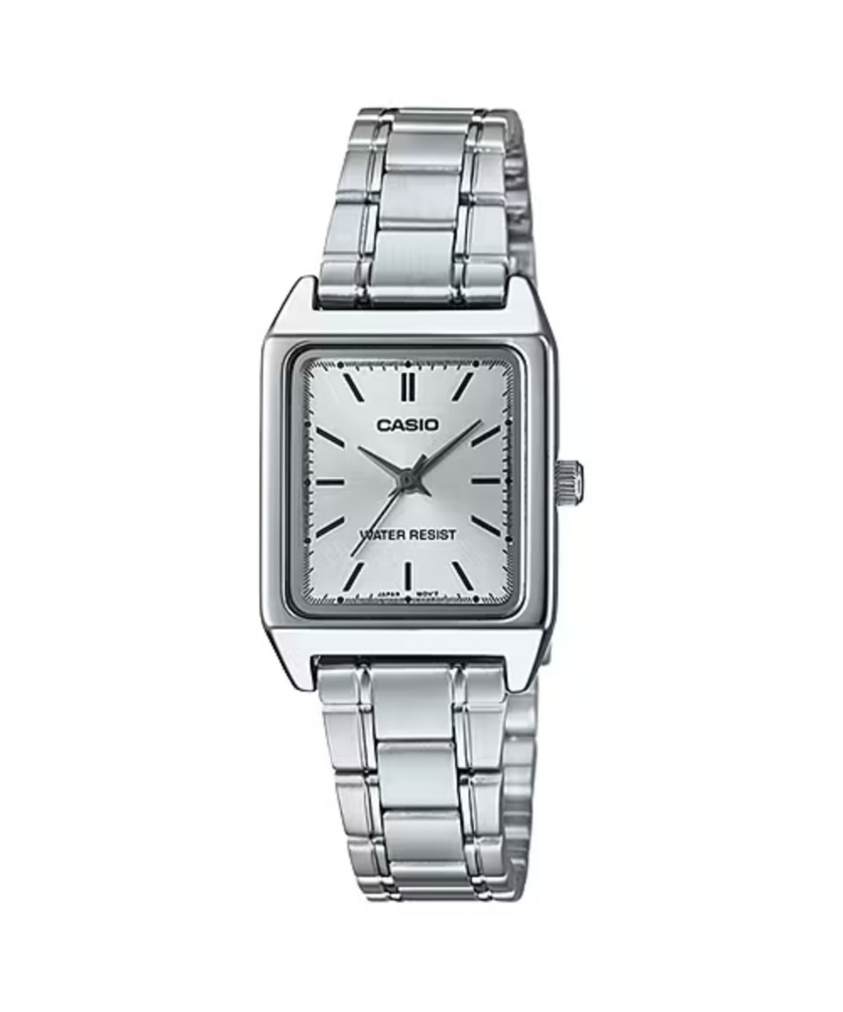 Casio Women’s Silver Dial Stainless Steel Rectangular Watch - LTP-V007D-7EUDF