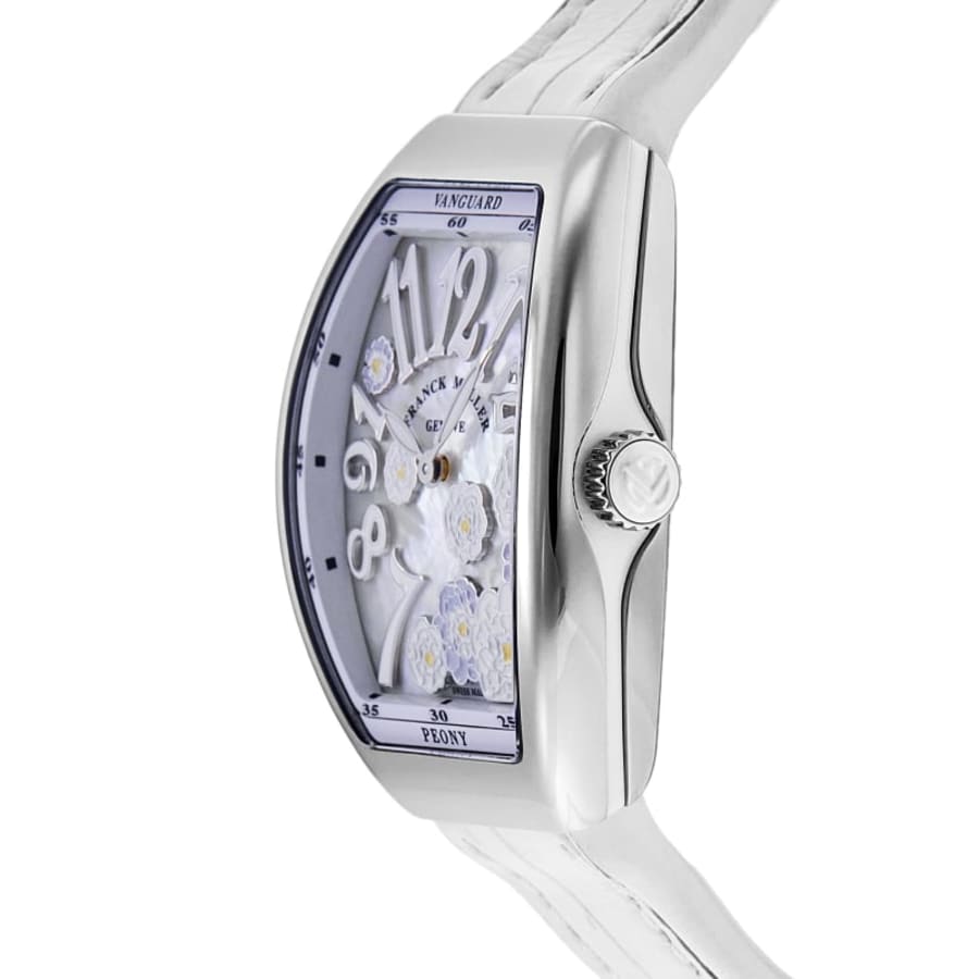 Franck Muller Vanguard Limited Edition Lady Peony 32mm Mother of Pearl Dial Leather Strap Women's Watch V 32 QZ MOP BC AC BC