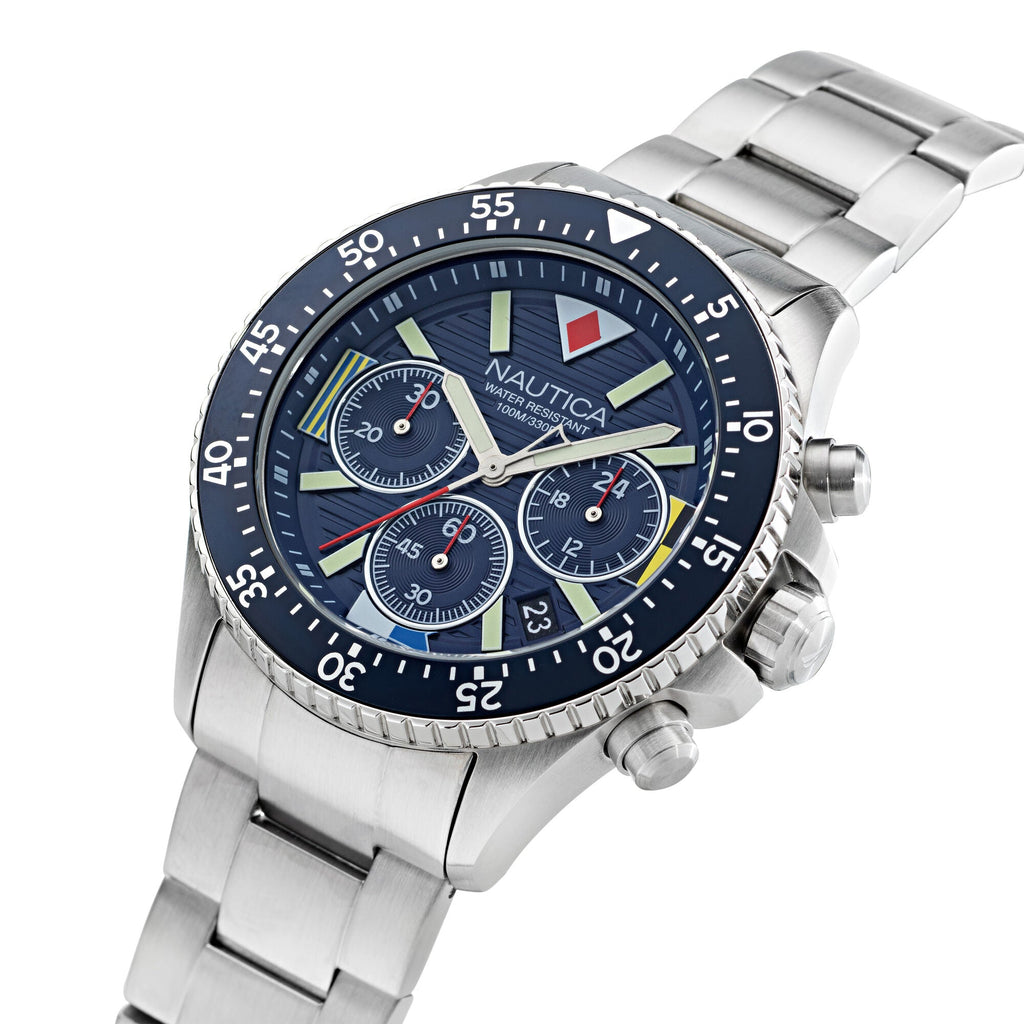 Nautica Westport Recycled Stainless Steel Chronograph Watch