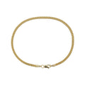 Franco Chain Bracelet in Hollow Yellow Gold - 2mm
