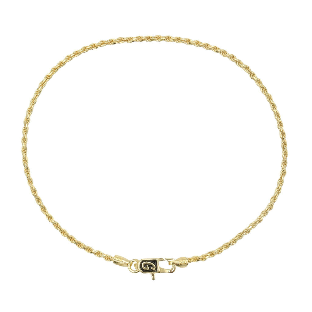 Rope Chain Bracelet in Yellow Gold Vermeil - 2mm