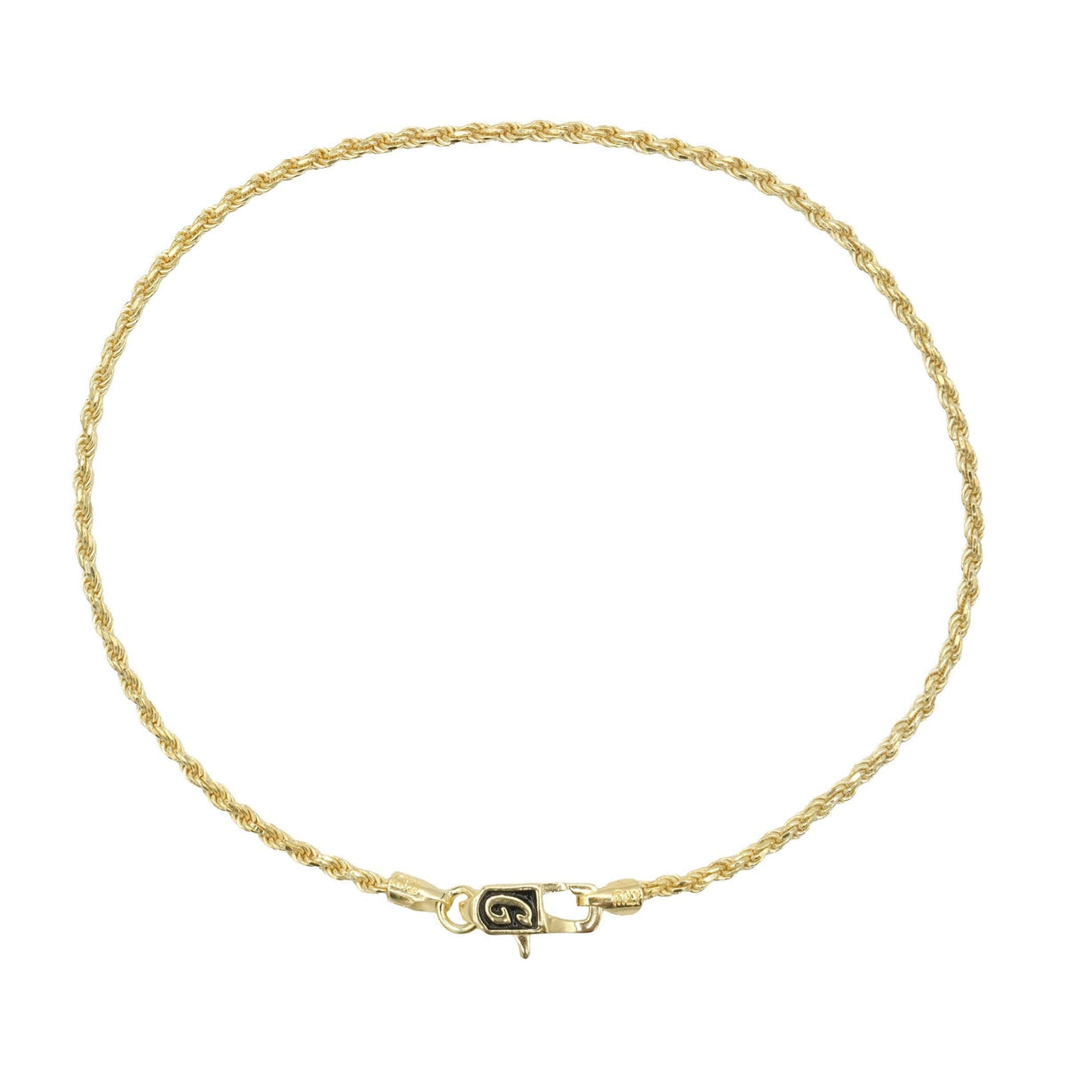 Rope Chain Bracelet in Yellow Gold Vermeil - 2mm