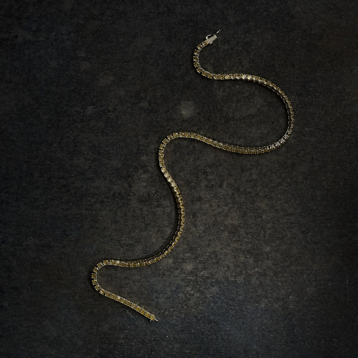 GLD X Bloody Osiris 3mm Lab Diamond Canary Tennis Chain in Solid Yellow Gold