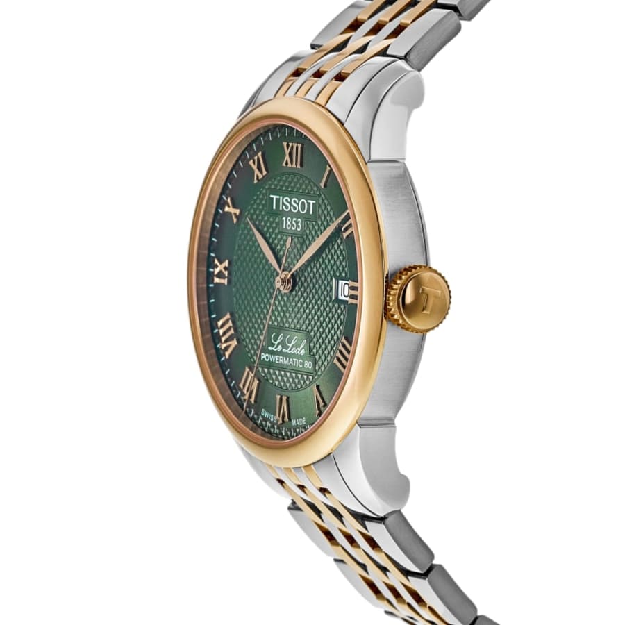 Tissot Le Locle Automatic Green Dial Two-Tone Yellow Gold PVD Steel Men's Watch T006.407.22.093.00