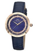 Porsamo Bleu Women's Monroe Genuine Leather Rose Tone and Blue Watch 1491EMOL
