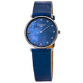 Longines La Grande Classique Quartz Blue Mother of Pearl Diamond Dial Leather Strap Women's Watch L4.512.4.81.2