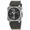 Bell & Ross BR 03-92 42mm Grey Dial Grey Leather Strap Men's Watch BR0392-GC3-ST/SCA