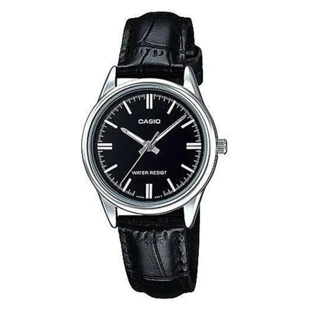 Casio Women’s Classic Black Dial Leather Strap Analog Watch - LTP-V005L-1AUDF