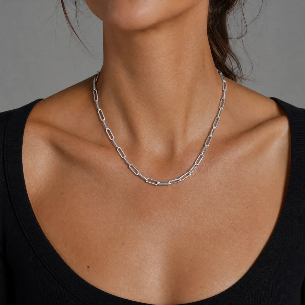 Women's Paperclip Chain (Silver) - 3mm