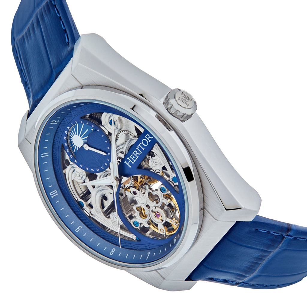 Heritor Automatic Daxton Skeleton Watch - Blue