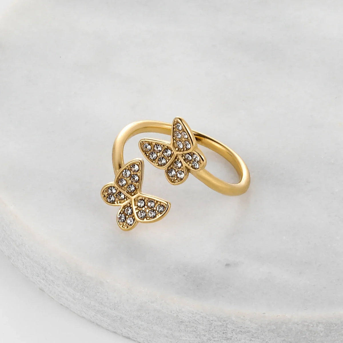 Open Iced Butterfly Ring