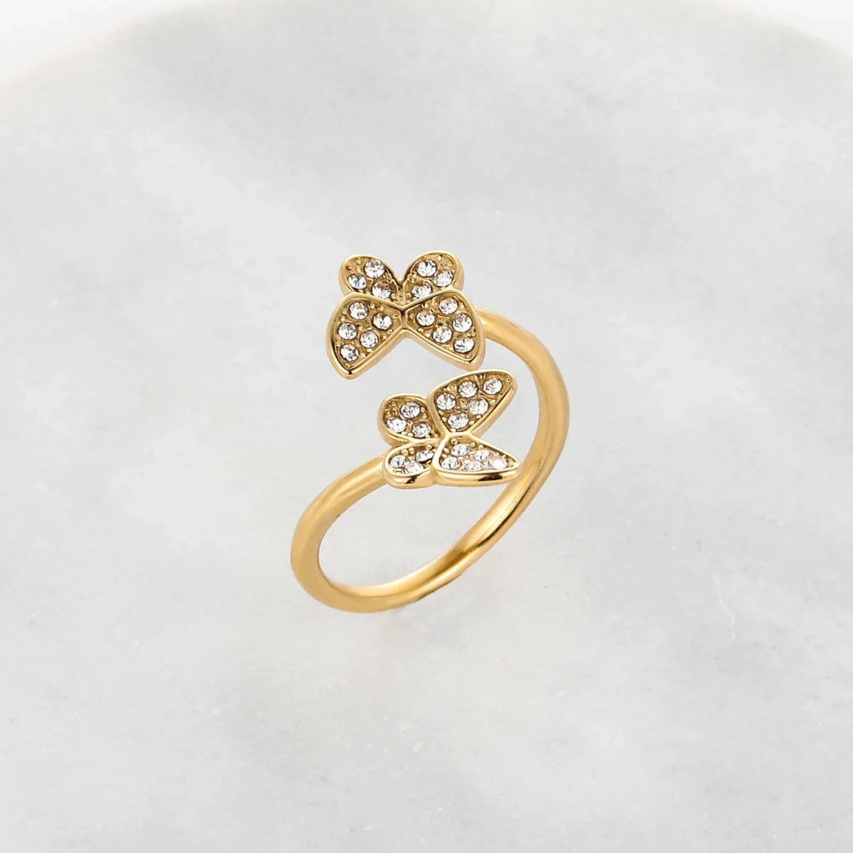 Open Iced Butterfly Ring
