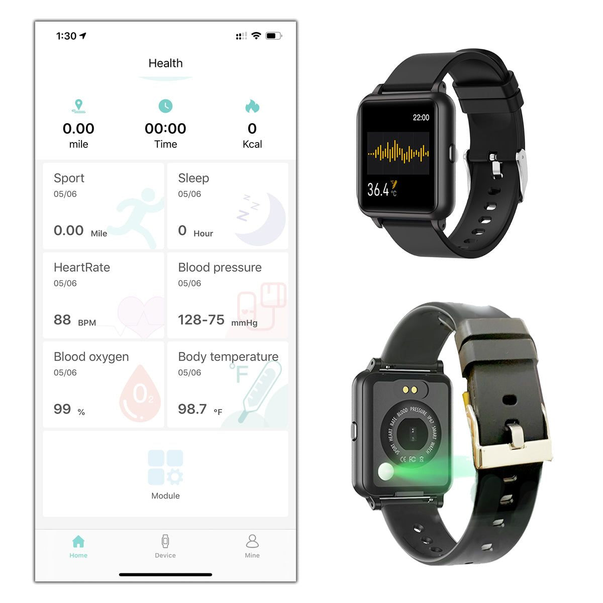 Smart Watch With Live Oximeter; Thermometer And Pulse Monitor With Activity Tracker - Pink