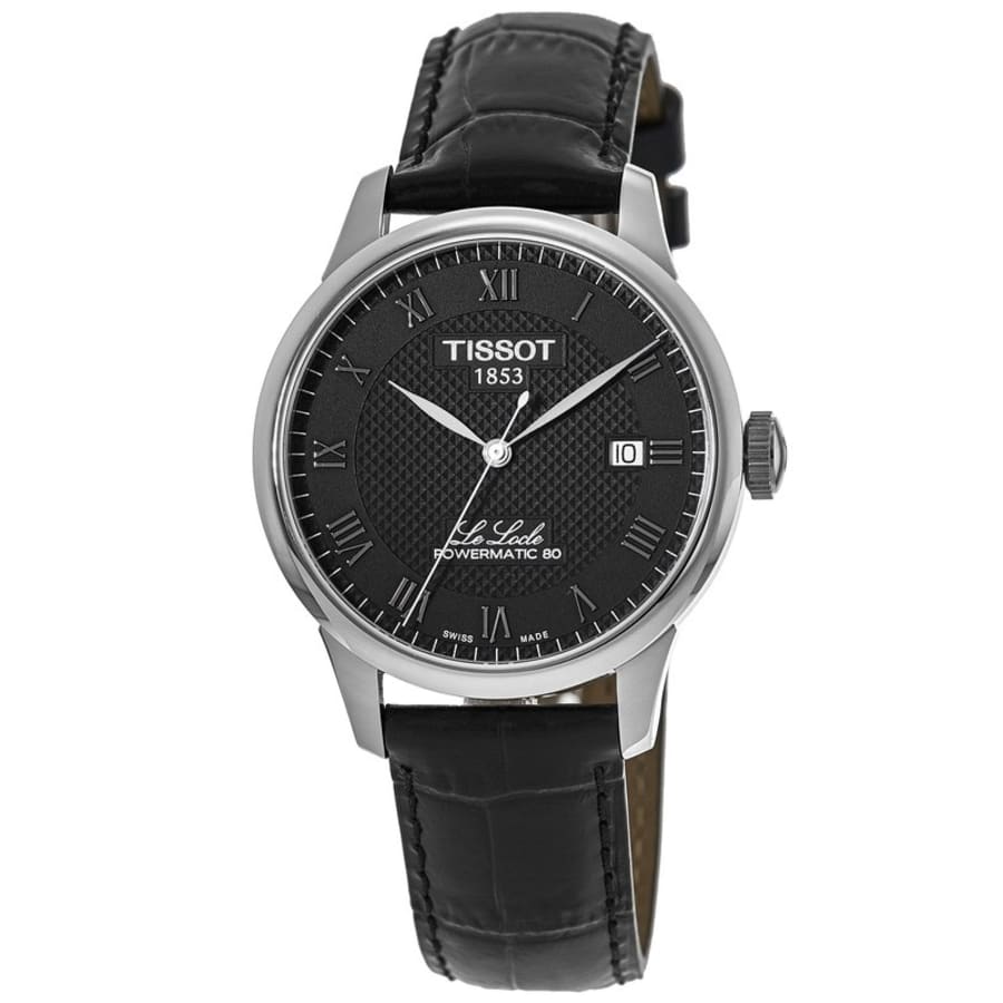 Tissot Le Locle Powermatic 80 Automatic Black Dial Leather Strap Men's Watch T006.407.16.053.00
