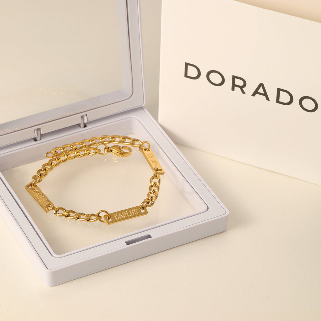 Mens Multi Name Bracelet w/ Cuban