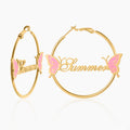 Kids Butterfly Name Hoops