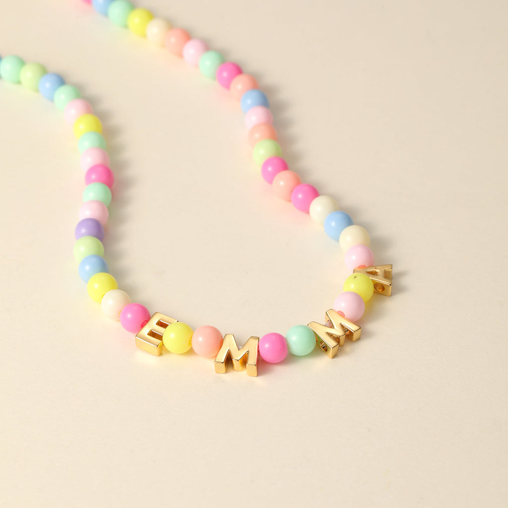 Kids Colorful Beaded Name Necklace