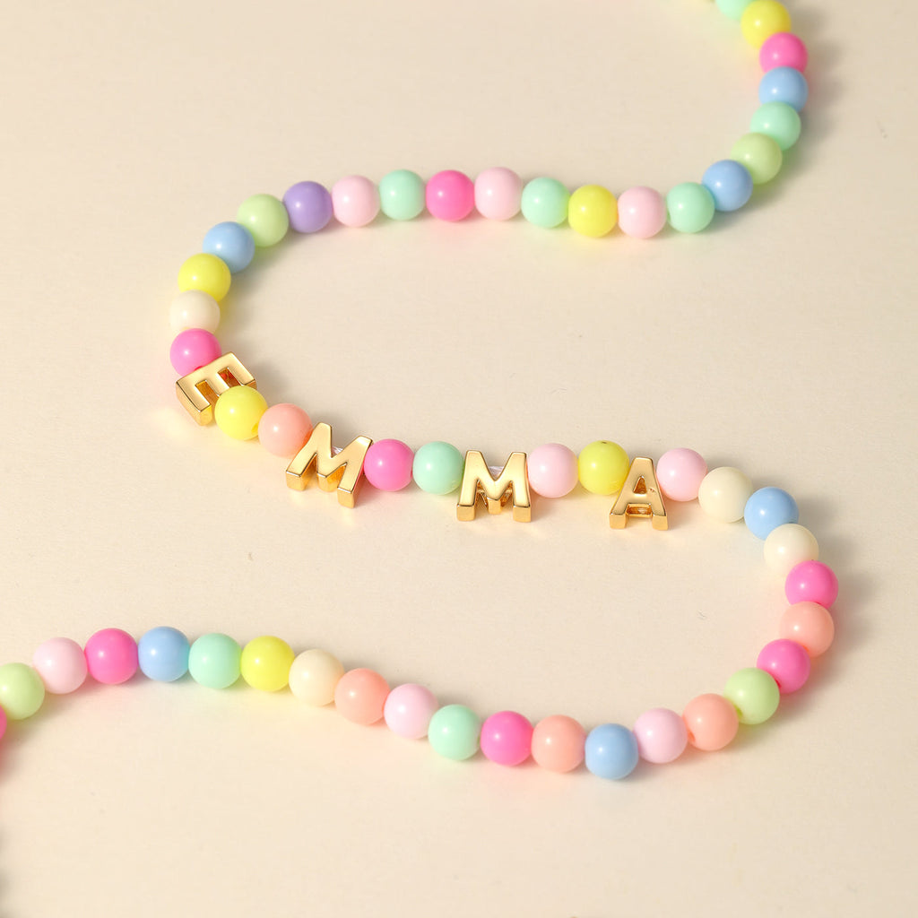 Kids Colorful Beaded Name Necklace