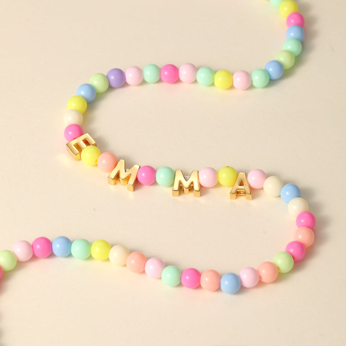Kids Colorful Beaded Name Necklace