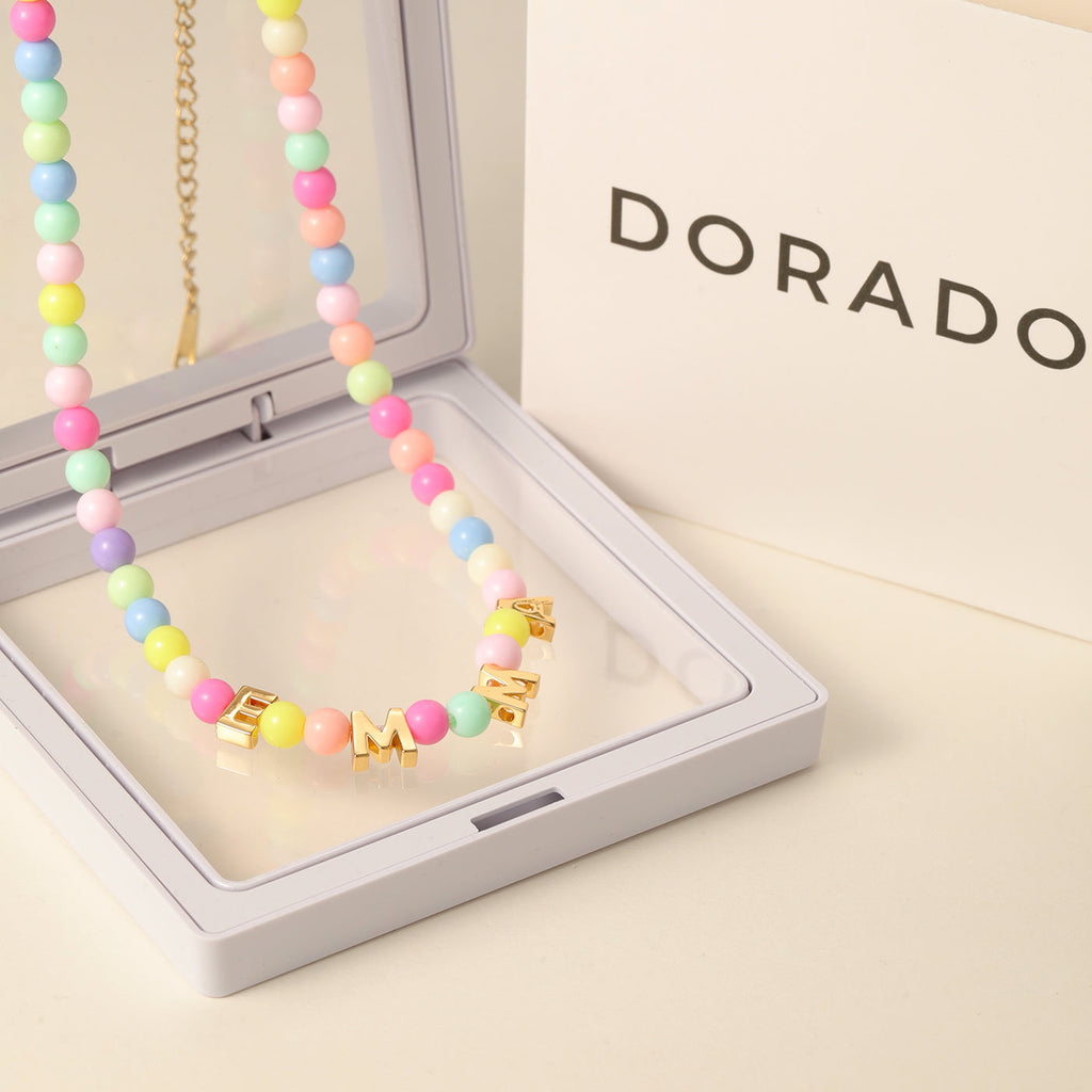 Kids Colorful Beaded Name Necklace