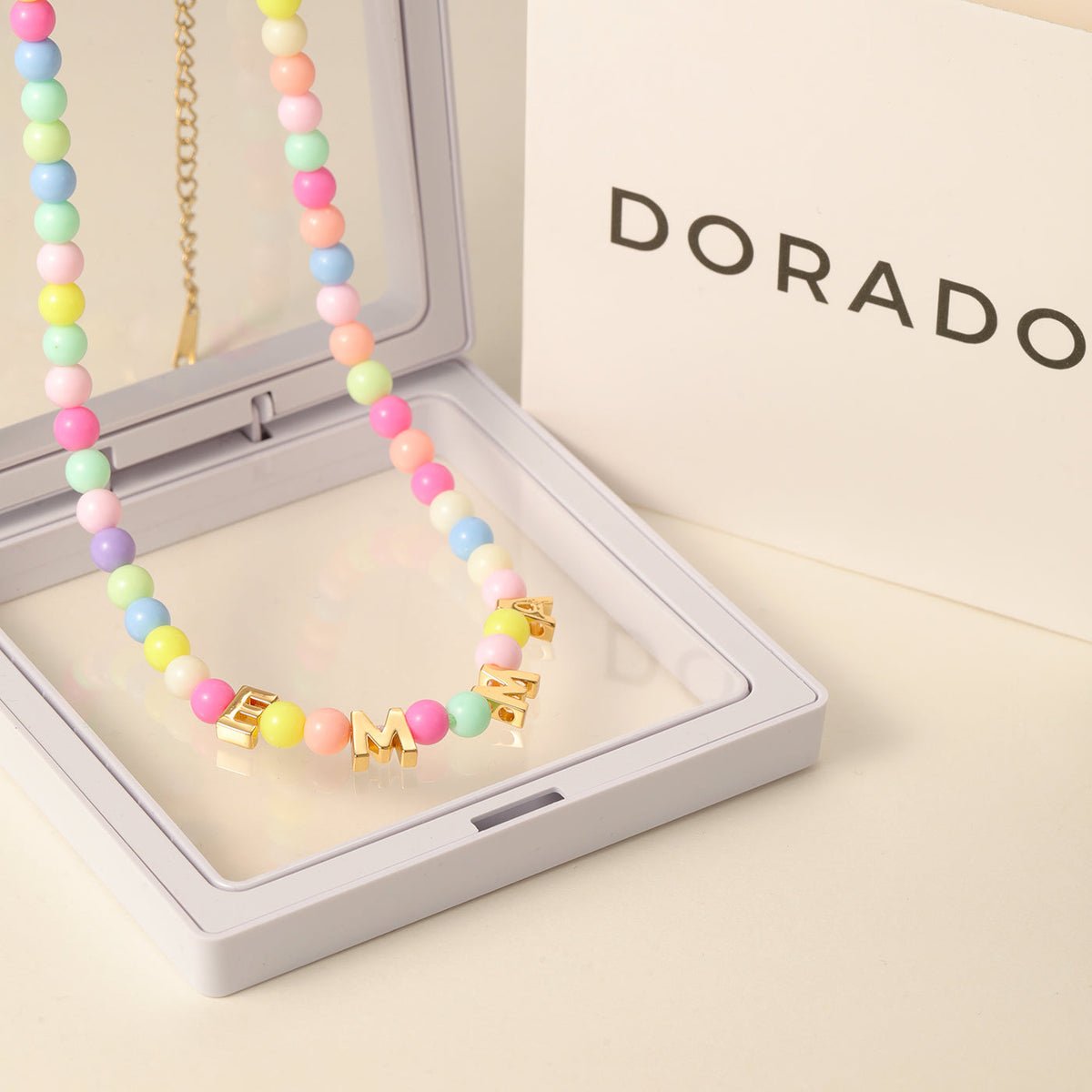 Kids Colorful Beaded Name Necklace