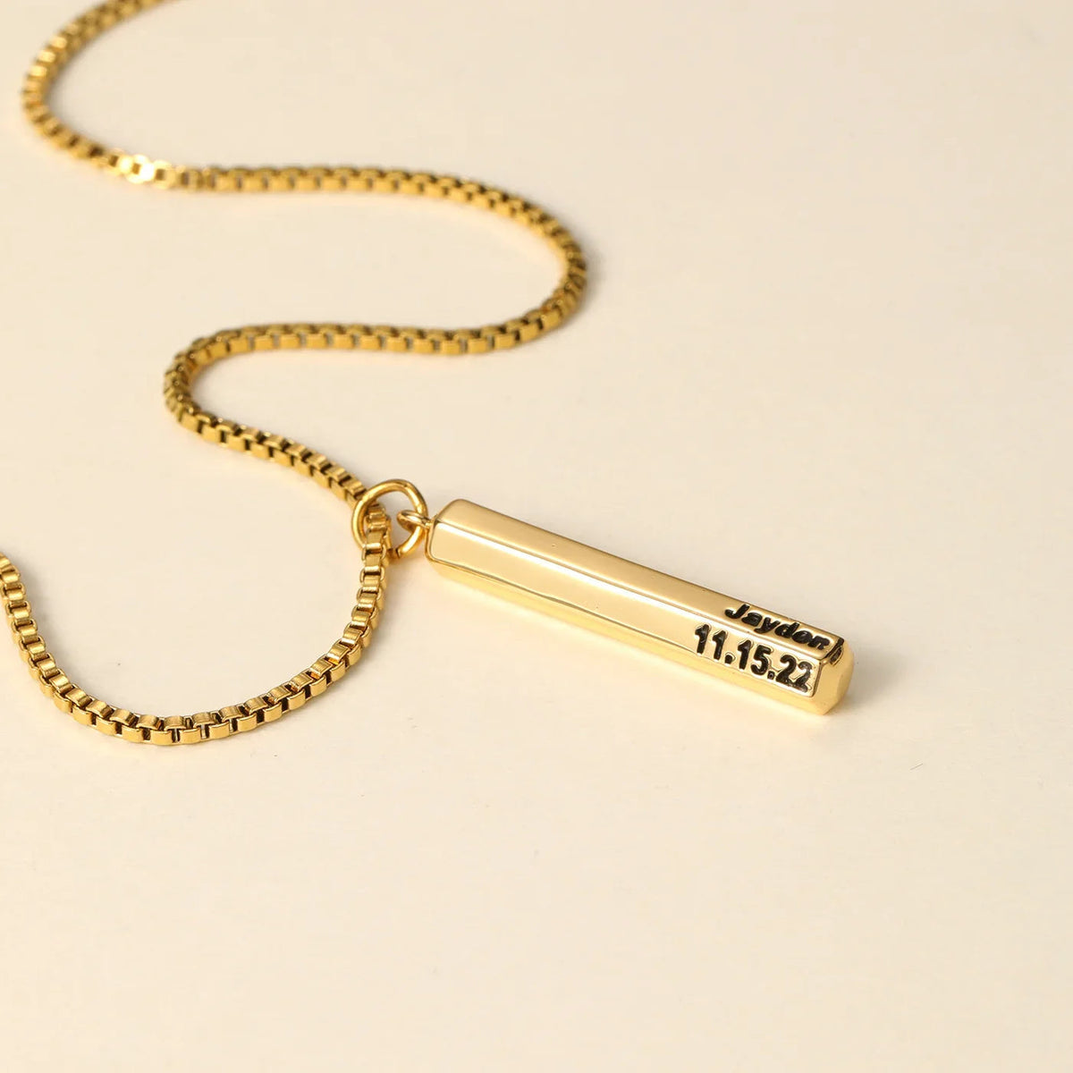 Mens 3D Hexagon Name Pendant