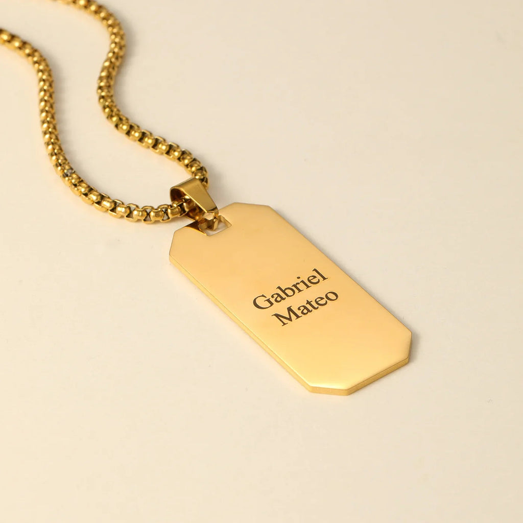 Mens Multi Name Dog Tag Pendant