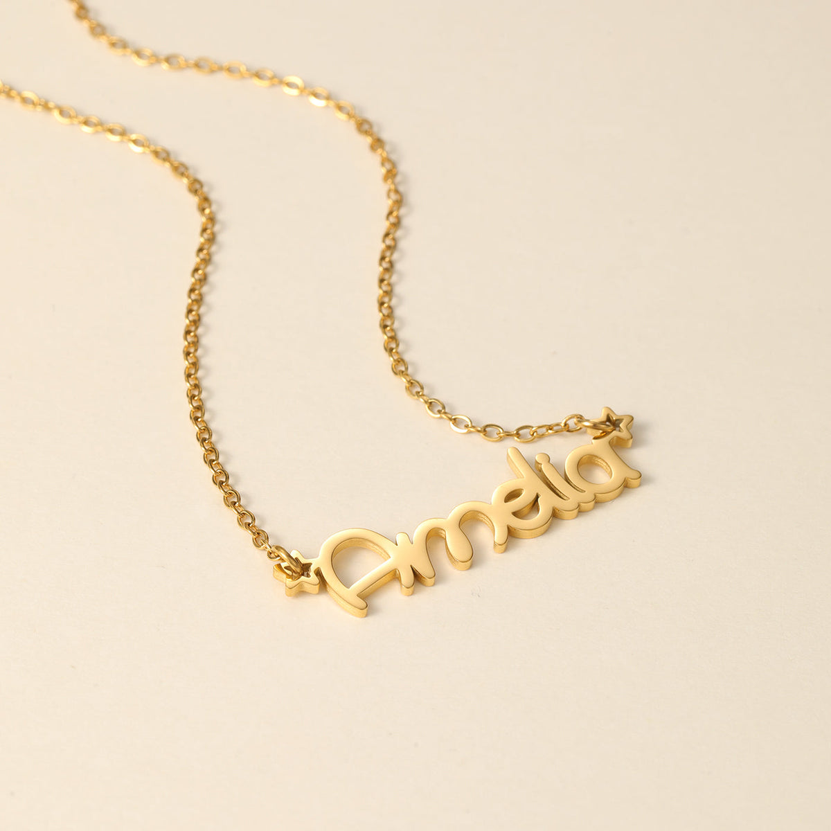 Kids Daisy Name Star Necklace